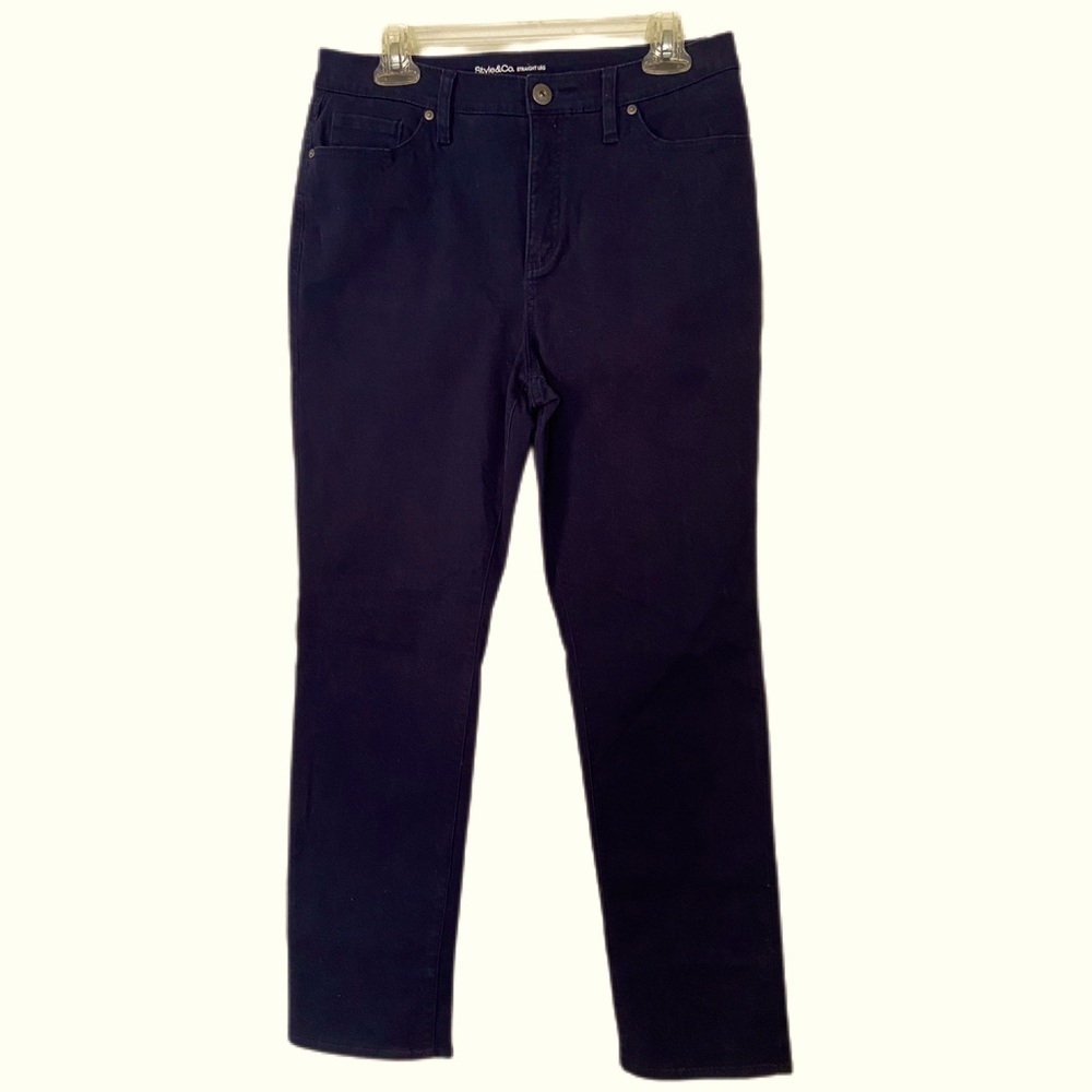 Style & Co. Women's Straight Leg Jeans - Dark Blue